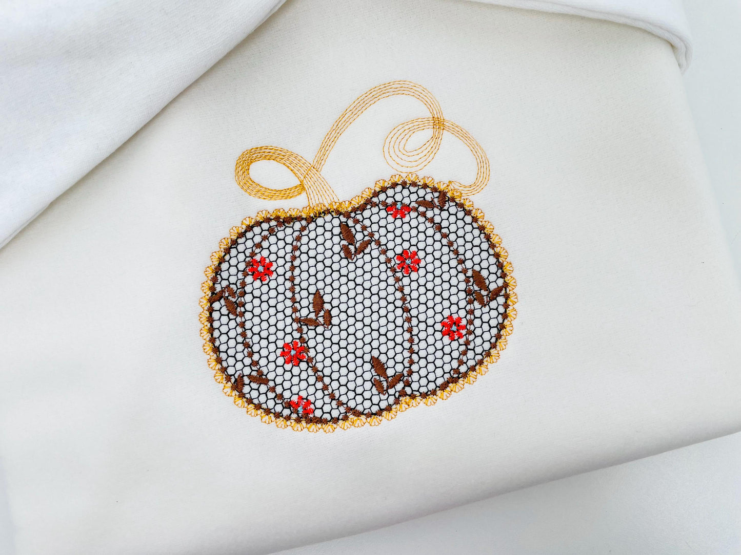 Thanksgiving Pumpkin Fall Autumn Kitchen design lace effect machine embroidery designs for hoop 5x7 and 8x8 sweet home floral garden harvest