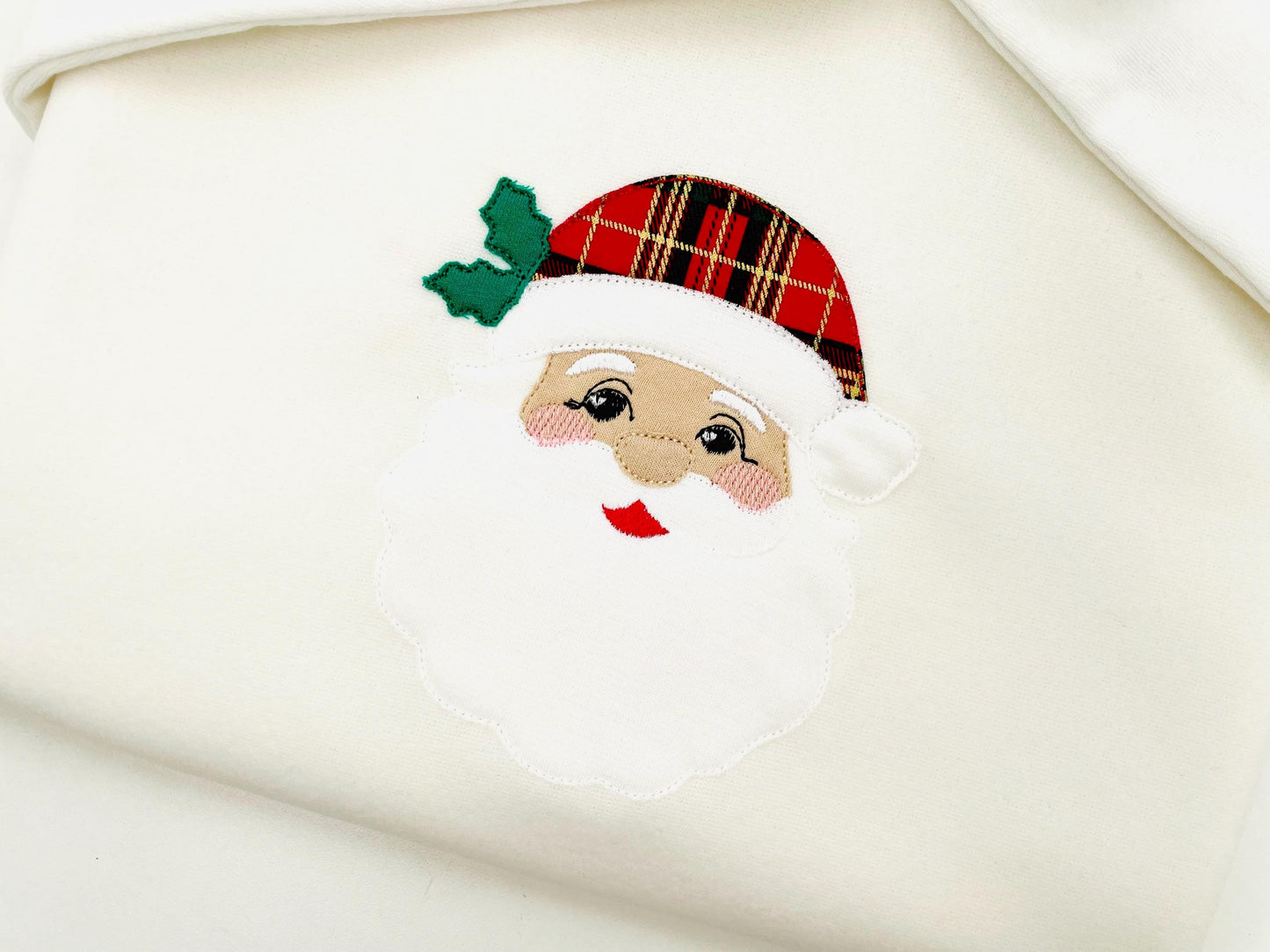 Christmas Santa raggedy edge Applique Santa Claus face machine embroidery designs sizes 3.5 up to 8 inches home farm Holiday decor design