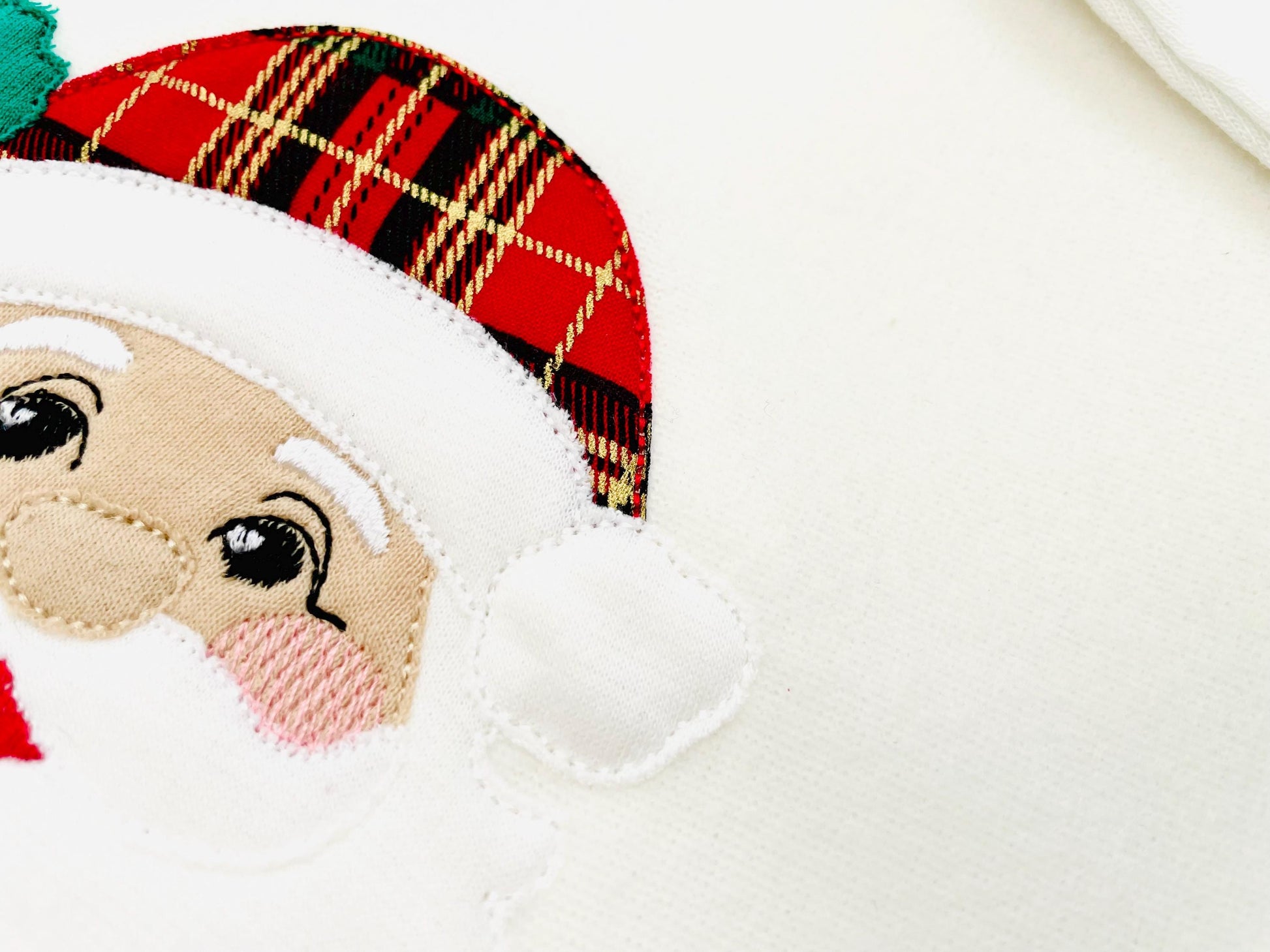 Christmas Santa raggedy edge Applique Santa Claus face machine embroidery designs sizes 3.5 up to 8 inches home farm Holiday decor design