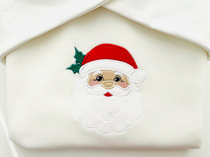 Classic Santa Claus face Christmas Santa Hat Applique machine embroidery designs many sizes from 4 to 8 inch kids baby outfit design