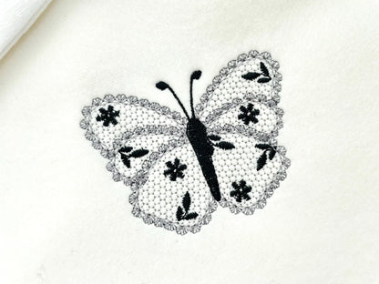 Cute Floral Butterfly lace effect wings girly summer machine embroidery designs sizes for hoop 4x4  5x7  6x10  8x8 kids baby girls design