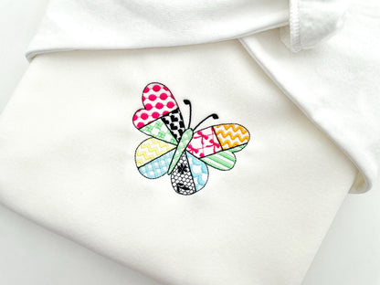 Patchwork Butterfly awesome patterned Butterfly outline delicate summer baby girls machine embroidery designs many sizes 4 up to 8 inch