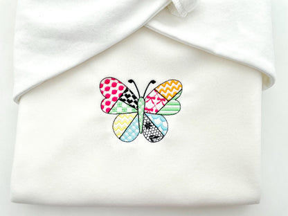 Patchwork Butterfly awesome patterned Butterfly outline delicate summer baby girls machine embroidery designs many sizes 4 up to 8 inch