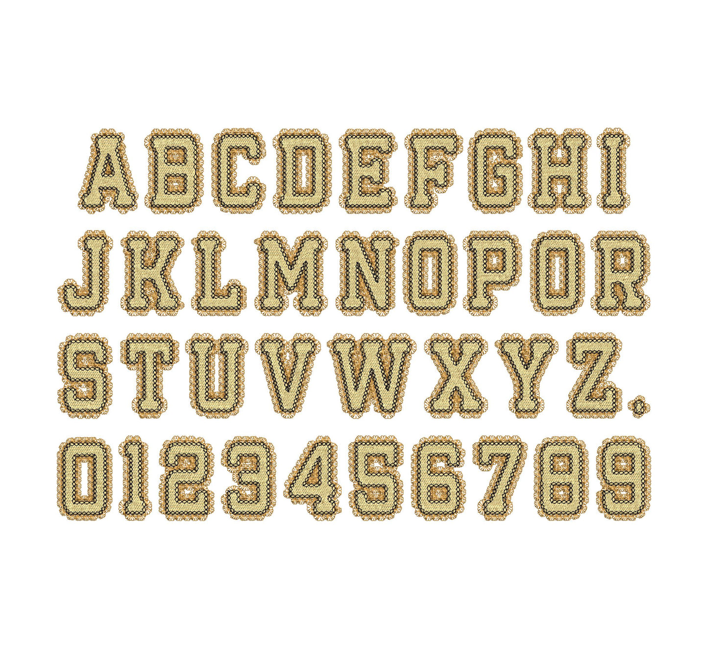 Lace Edge FONT Cozy fill stitch lace effect and outline Girly Alphabet Monogram machine embroidery designs mini sizes 1.4 up to 3.2 inch