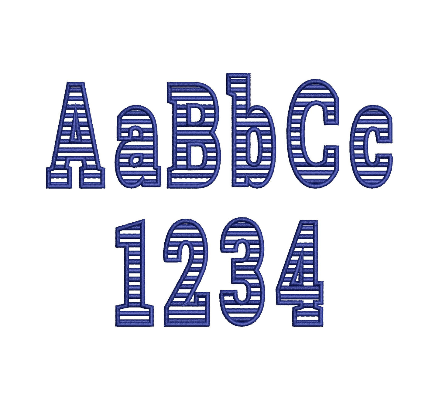 Block Striped Narrow Font transparent satin stitch alphabet monogram machine embroidery designs assorted sizes 1.6 up to 3.5 inch, BX