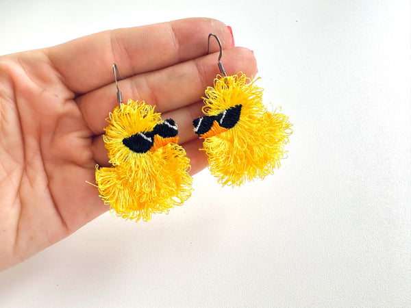 Summer Beach Rubber Duck Earrings