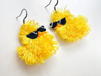 Summer Beach Rubber Duck Sunglasses Fringed Girls Pretty Earrings Charm in the Hoop FSL Freestanding Lace Machine Embroidery Designs ITH - Etsy