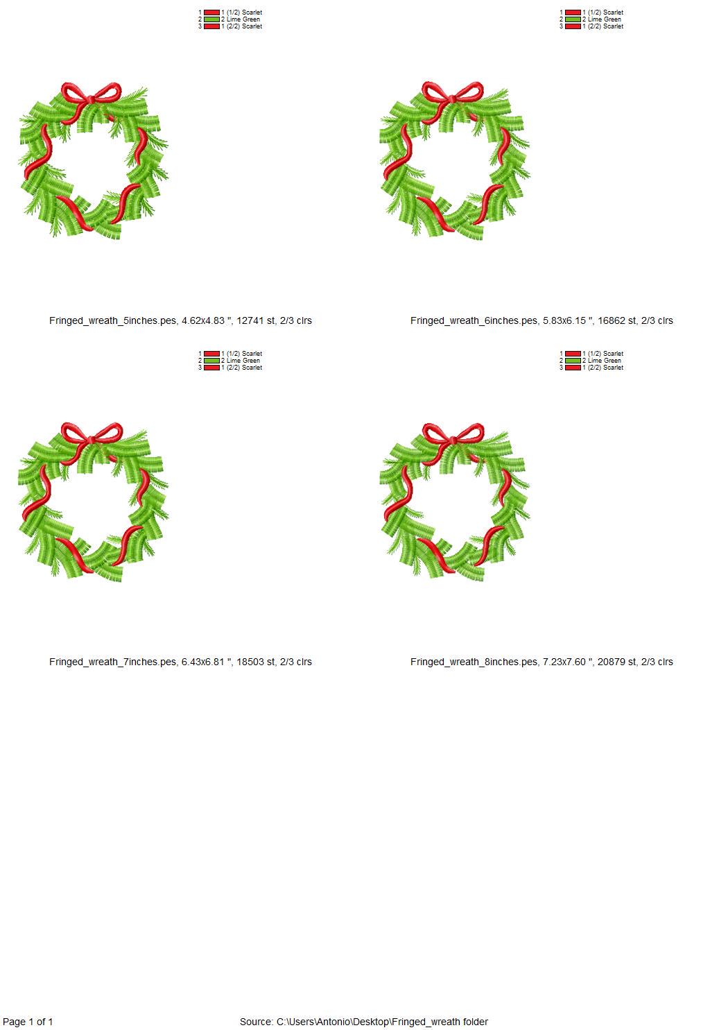 Fringed Christmas Wreath Machine Embroidery Designs Fur Chenille Fluffy Christmas Tree Garland Bow Crown Woodland Spruce Sizes 5 up to 8 In - Etsy