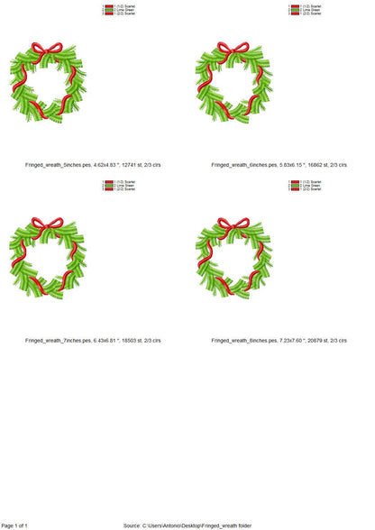 Fringed Christmas Wreath Machine Embroidery Designs Fur Chenille Fluffy Christmas Tree Garland Bow Crown Woodland Spruce Sizes 5 up to 8 In - Etsy