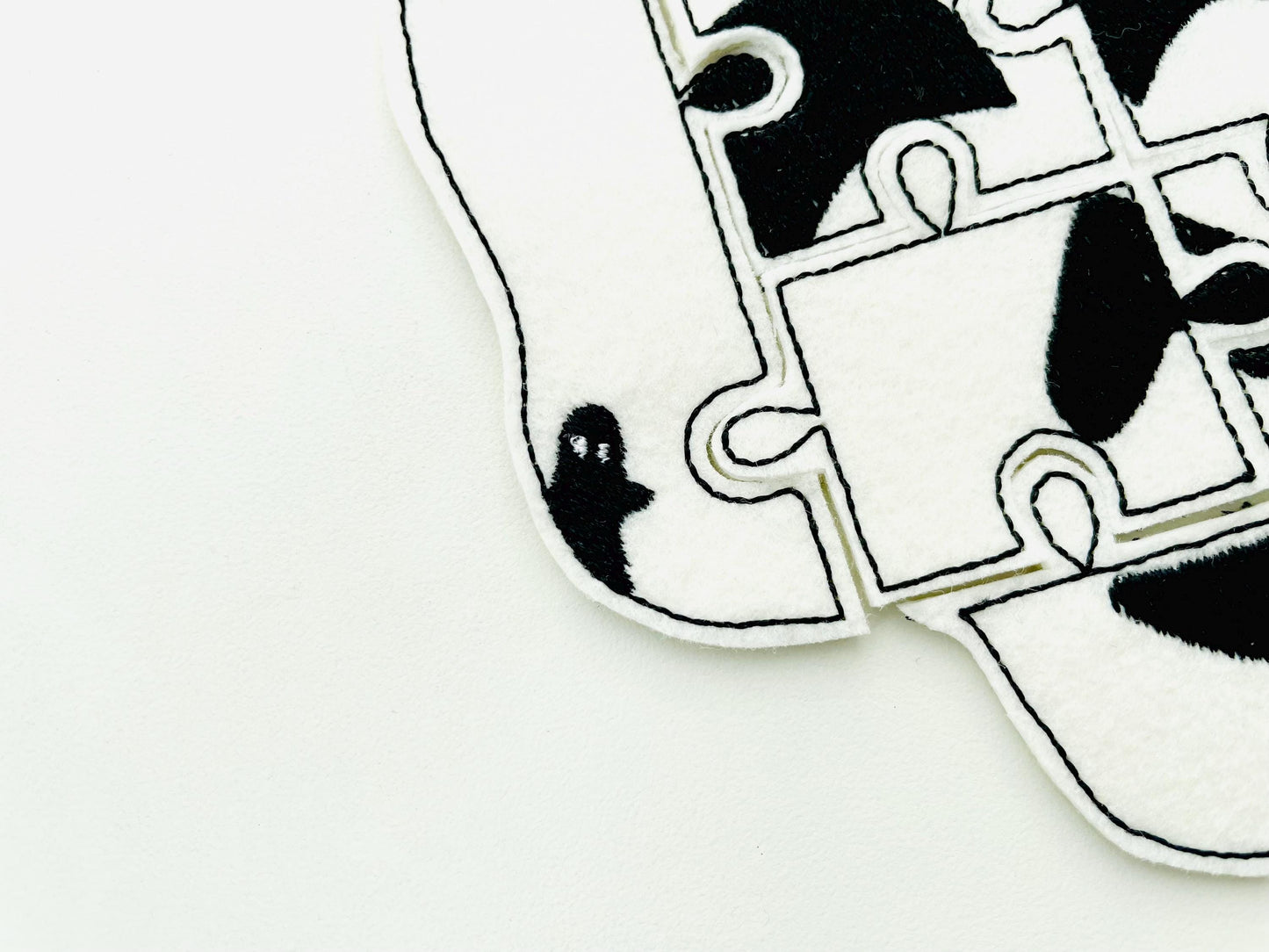 Halloween Skull Puzzle ITH in the hoop kids game gift idea Applique machine embroidery designs sizes for hoop  5x7  6x10 8x8 felt feltie