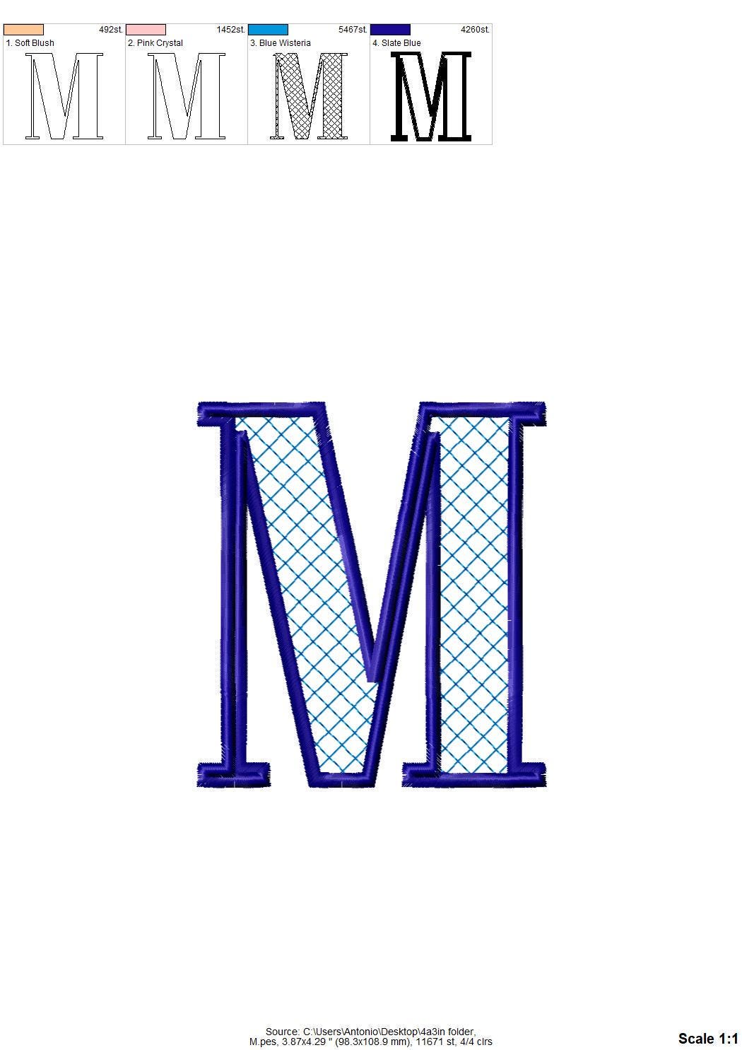 Elegant Font Noel check and outline Block Font Applique Alphabet Monogram machine embroidery designs big sizes 2.9 up to 5.2 inch, BX