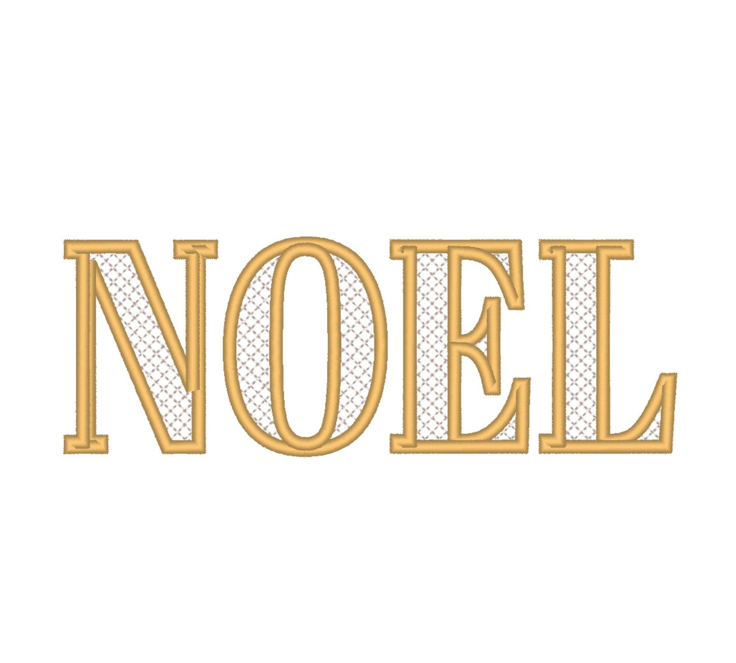 Elegant Font Noel check and outline Block Font Applique Alphabet Monogram machine embroidery designs big sizes 2.9 up to 5.2 inch, BX