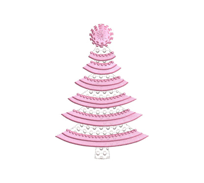 Fringed Fluffy Christmas Tree With Pompom Machine Embroidery Designs Baby Pink Spruce Kids Fringe Fur Chenille Design Sizes 5 up to 7 Inch - Etsy
