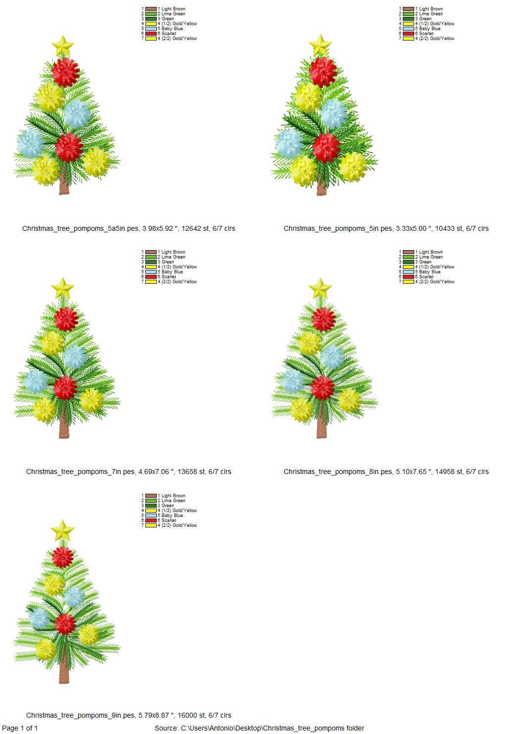 Fringed Fluffy Christmas Tree With Pompom Garland Machine Embroidery Designs Kids Fringe Fur Chenille Spruce Pine Tree Sizes 5 up to 9 Inch - Etsy