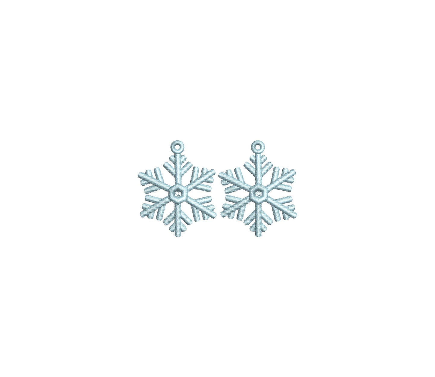 Snowflake charm earrings FSL freestanding lace Christmas machine embroidery designs kids girls Snow earrings size 2 inch simply in the hoop