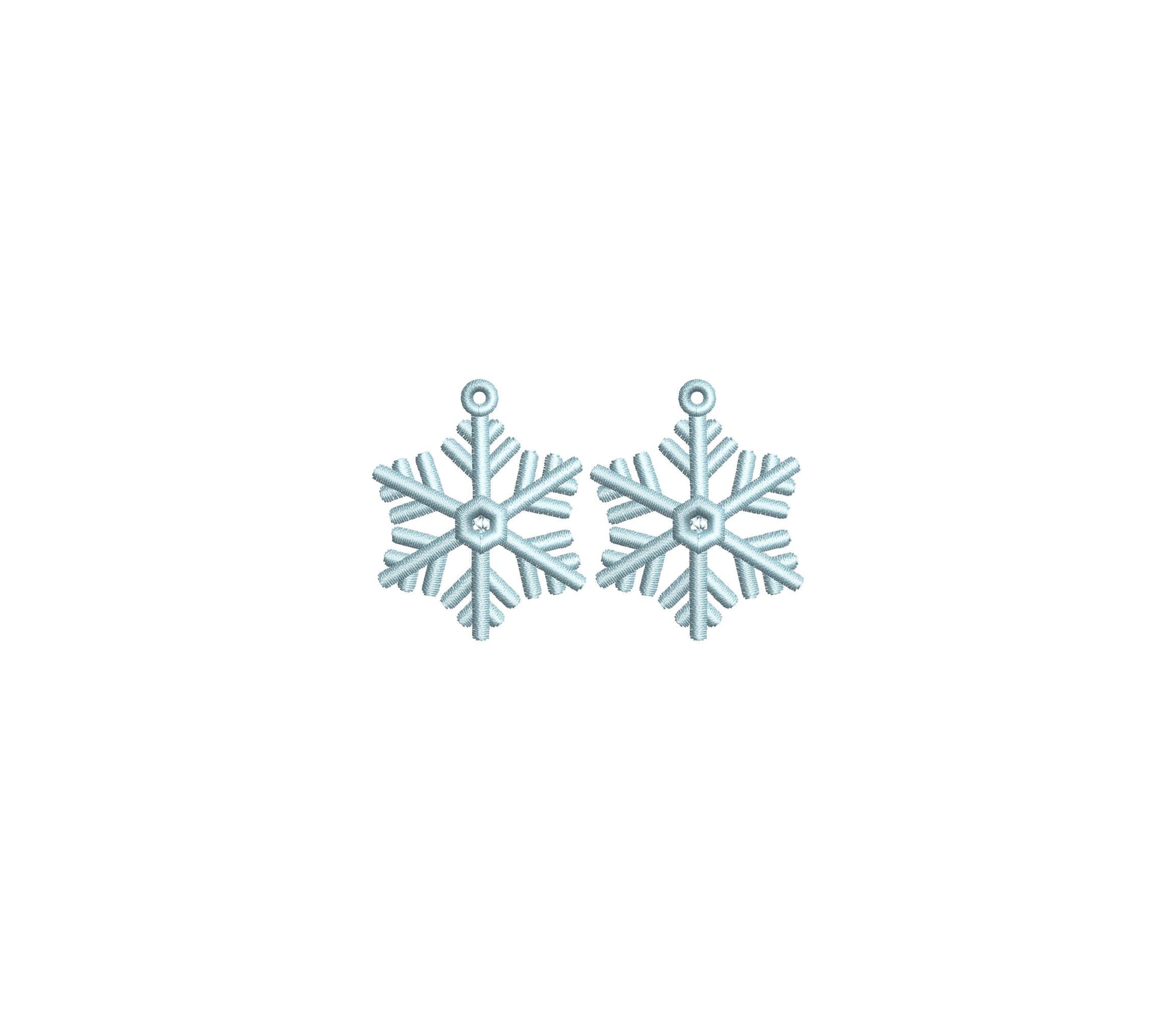 Snowflake charm earrings FSL freestanding lace Christmas machine embroidery designs kids girls Snow earrings size 2 inch simply in the hoop