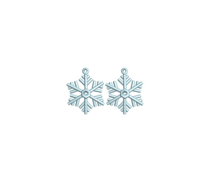 Snowflake charm earrings FSL freestanding lace Christmas machine embroidery designs kids girls Snow earrings size 2 inch simply in the hoop