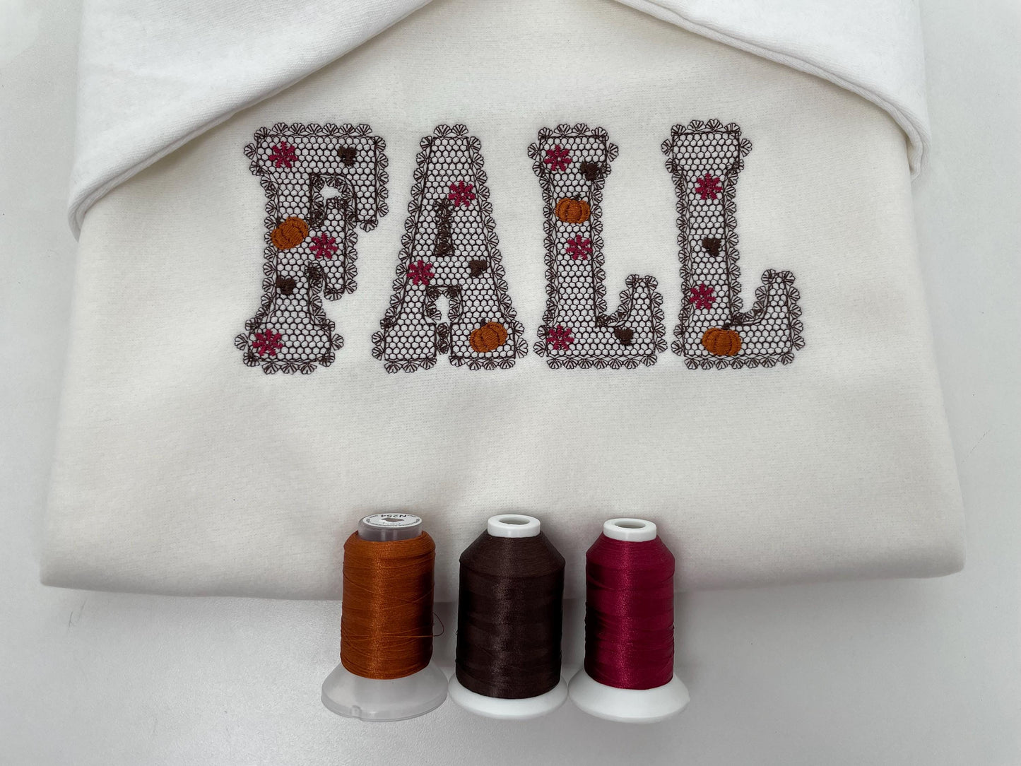 Lace Edge Fall Pumpkin FONT lace patterned Floral Alphabet Monogram Thanksgiving machine embroidery designs assorted sizes 2.5 up to 5 inch