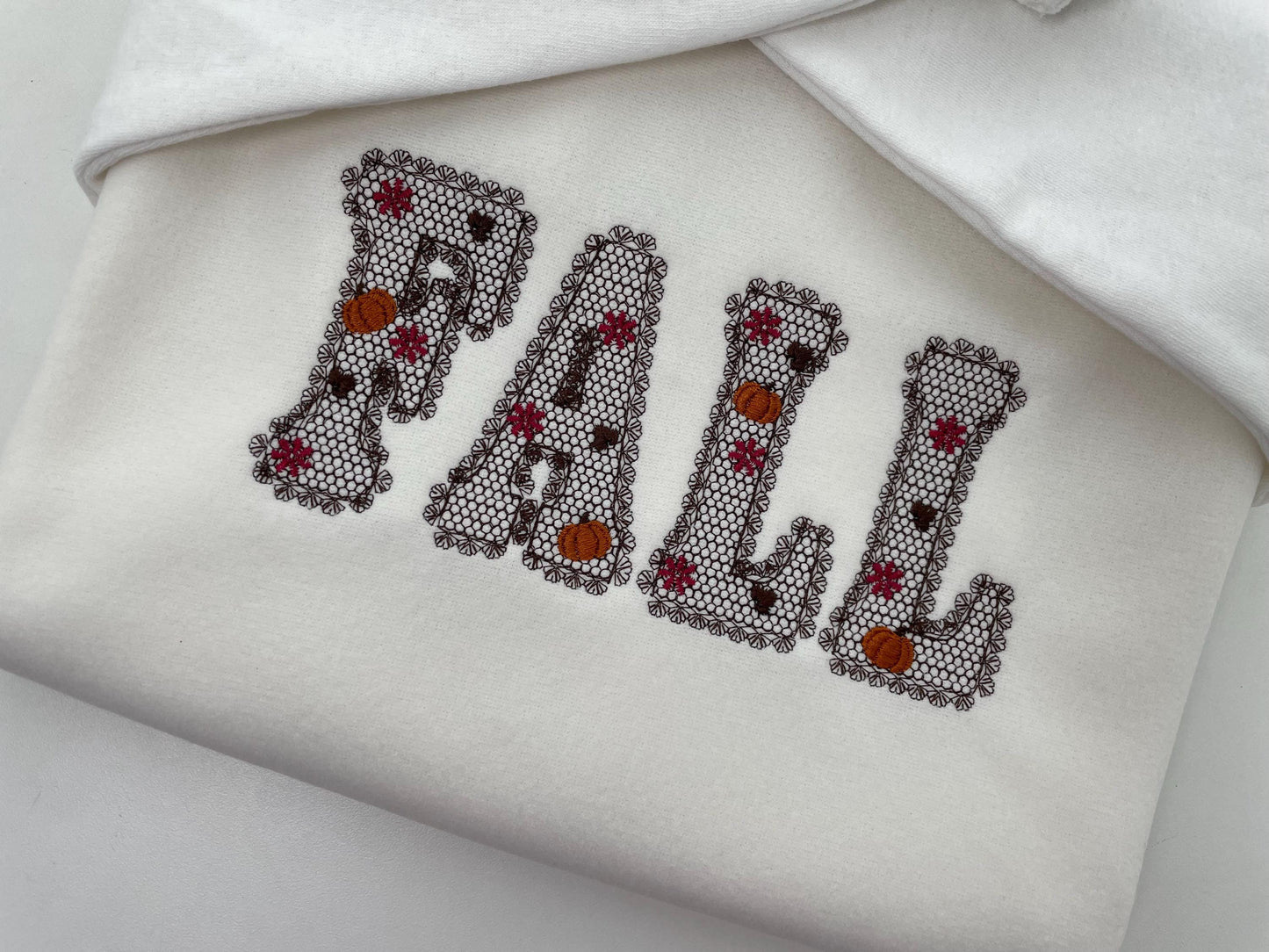 Lace Edge Fall Pumpkin FONT lace patterned Floral Alphabet Monogram Thanksgiving machine embroidery designs assorted sizes 2.5 up to 5 inch