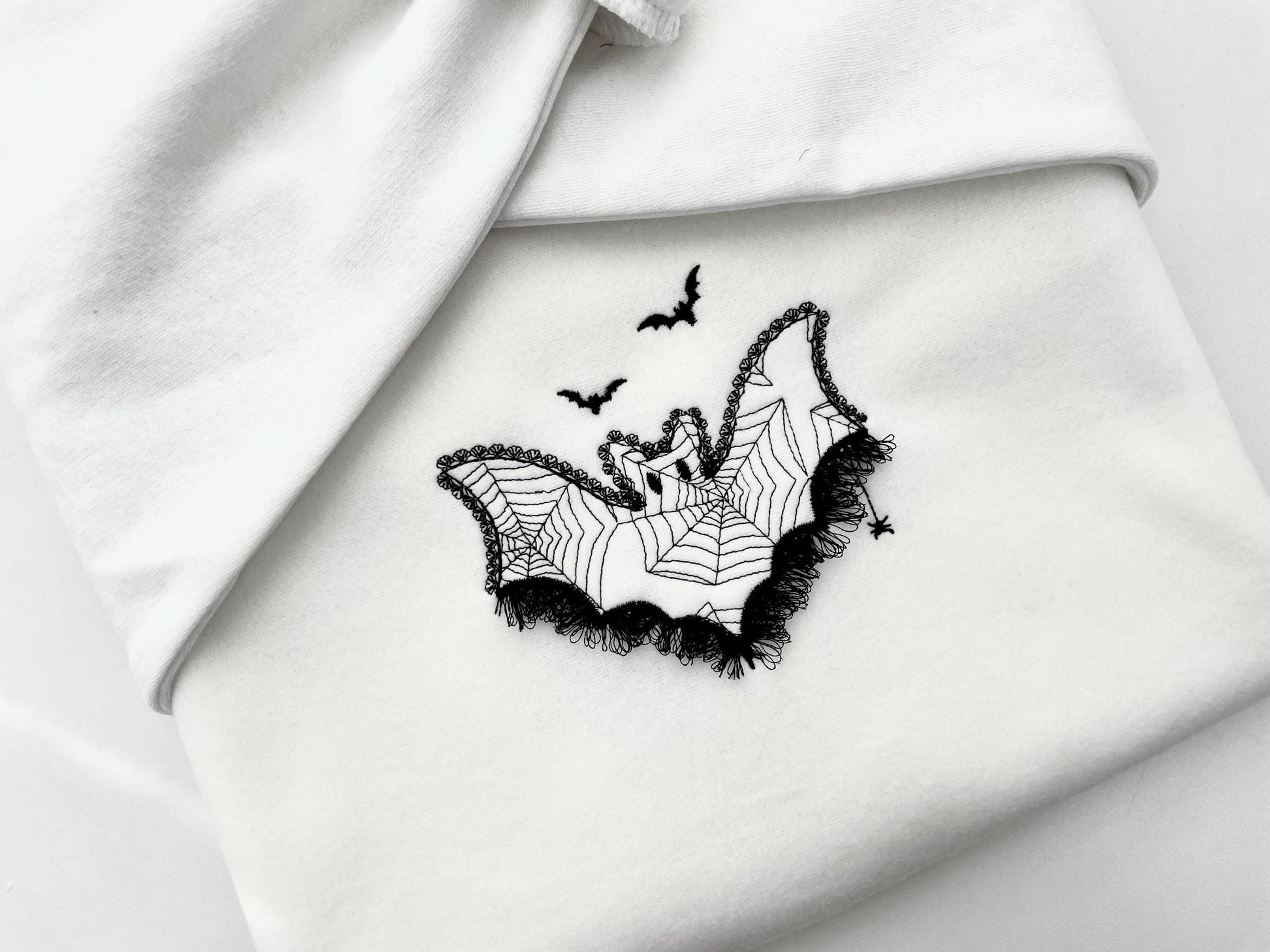 Halloween Bat Lace and Fluffy Fringed Edge Cute Little Bat Kids Girls Spider Web Patterned Machine Embroidery Designs Sizes 4 up to 8 Inch - Etsy