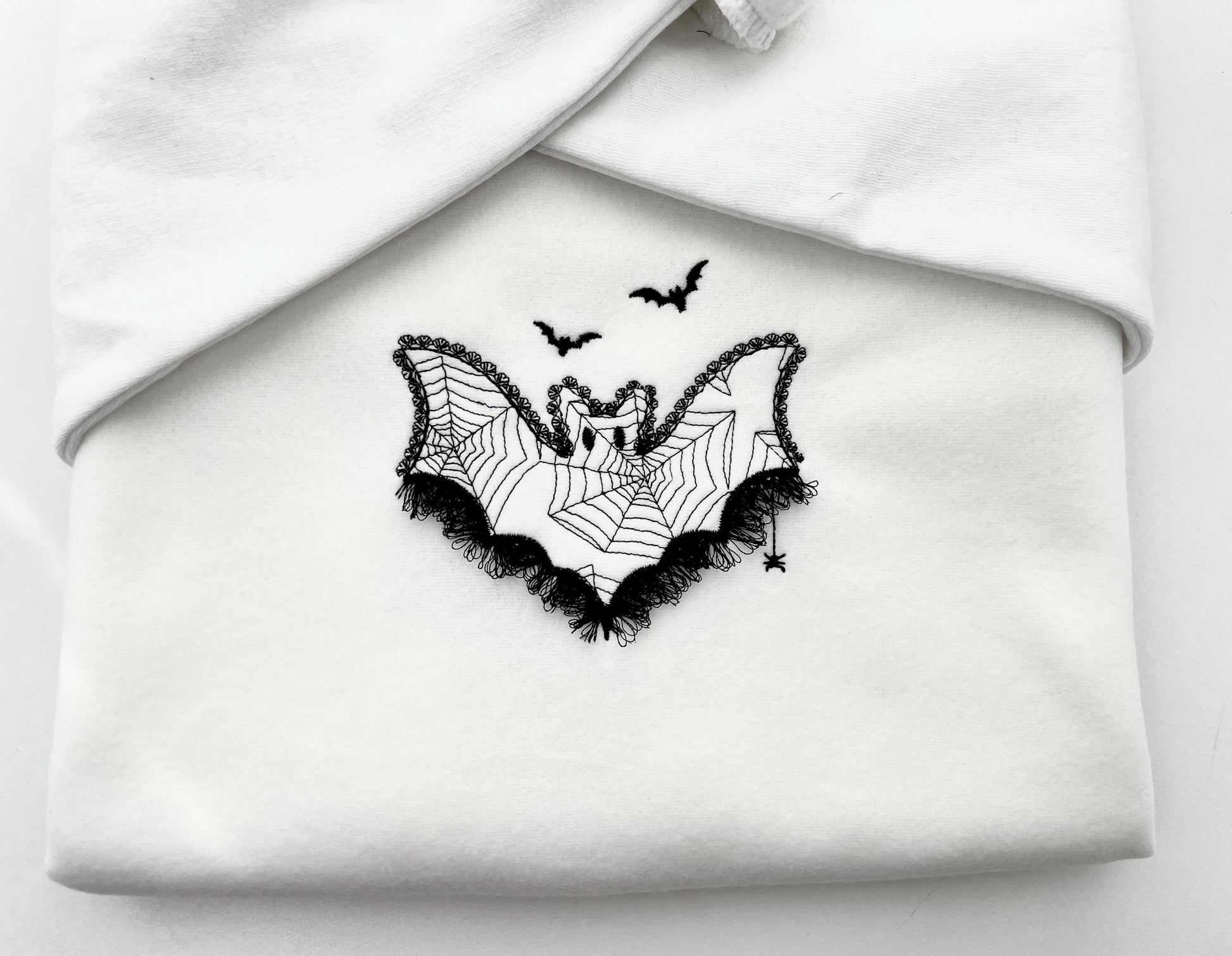 Halloween Bat Lace and Fluffy Fringed Edge Cute Little Bat Kids Girls Spider Web Patterned Machine Embroidery Designs Sizes 4 up to 8 Inch - Etsy