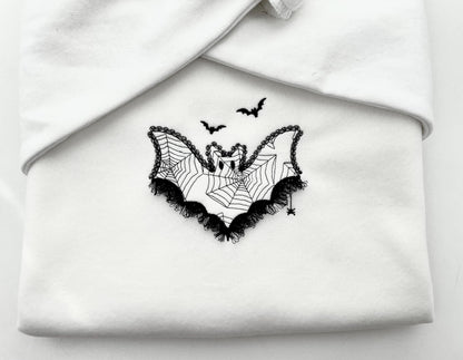 Halloween Bat Lace and Fluffy Fringed Edge Cute Little Bat Kids Girls Spider Web Patterned Machine Embroidery Designs Sizes 4 up to 8 Inch - Etsy