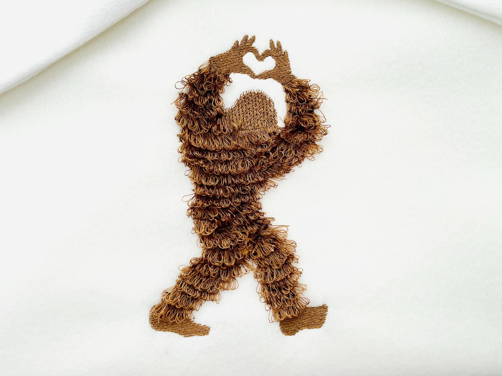 Yeti Iceman Hand Heart Fringed Fluffy Chenille Bigfoot Sasquatch Machine Embroidery Designs Sizes Kids Boys Fun Wild Forest Silhouette - Etsy