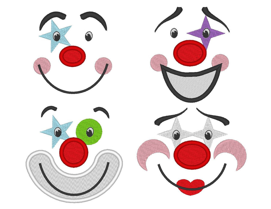 Doll Clown Face Set of 4 - image 1