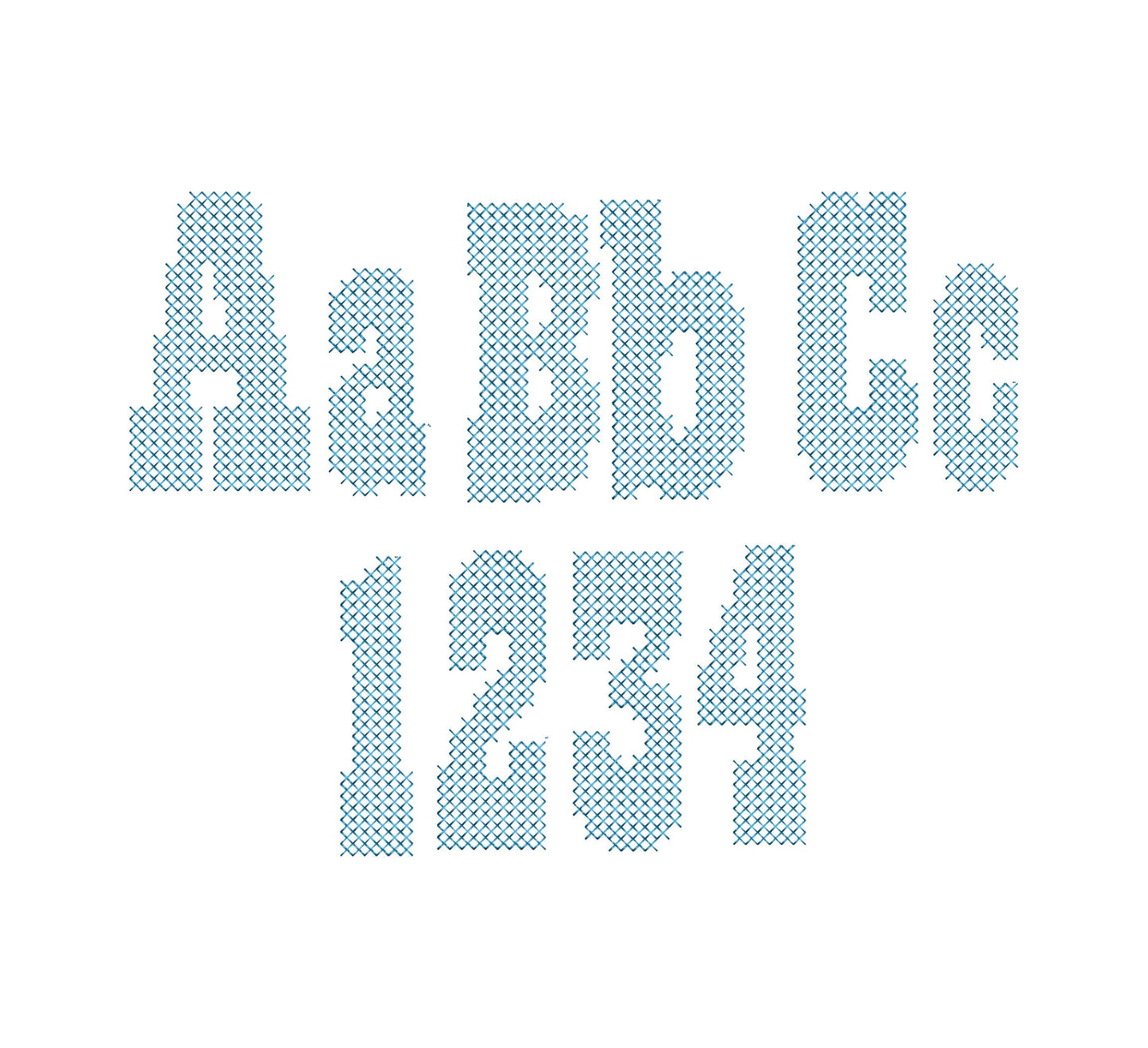Cross Stitch Bold Font machine embroidery designs Block style Alphabet Monogram letters numbers punctuation sizes 2 up to 3.5 inch