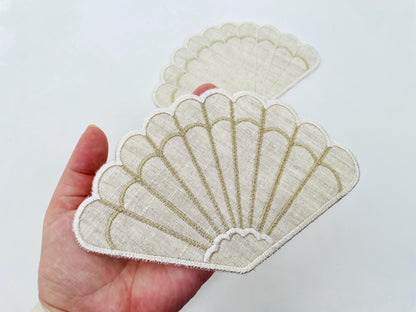 Fan Napkin Coaster Doily Fan shape in assorted sizes simply ITH in the hoop easily machine embroidery designs feminine girls party accessory
