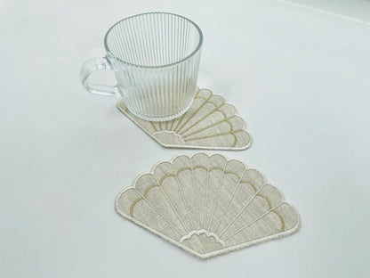 Fan Napkin Coaster Doily Fan shape in assorted sizes simply ITH in the hoop easily machine embroidery designs feminine girls party accessory