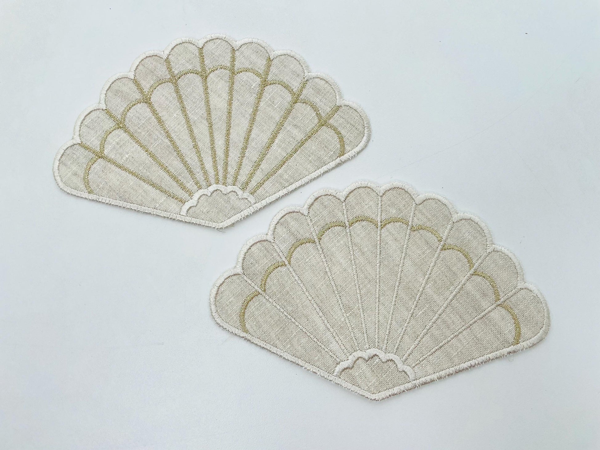 Fan Napkin Coaster Doily Fan shape in assorted sizes simply ITH in the hoop easily machine embroidery designs feminine girls party accessory