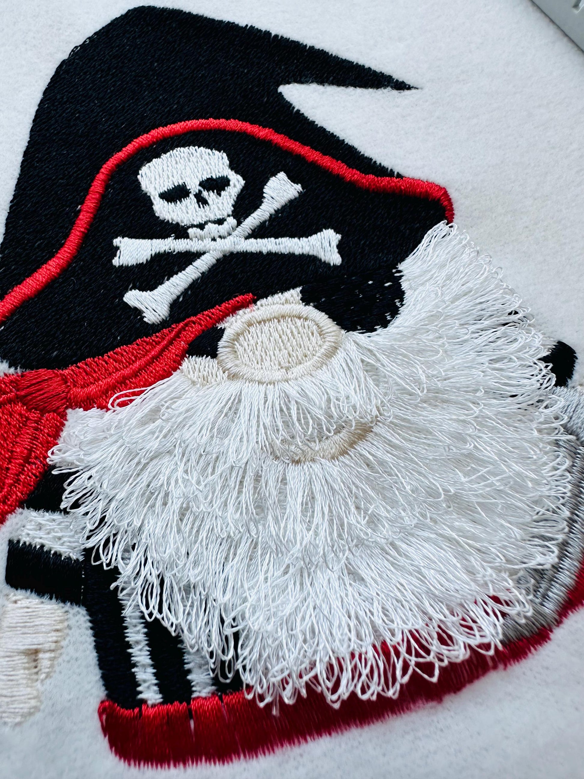 Fringed Fluffy Beard Pirate Gnome Crossed Bones Hat Machine Embroidery Designs Little Boys Baby Fur Chenille Design Sizes 4, 4.5, 5 Inches - Etsy