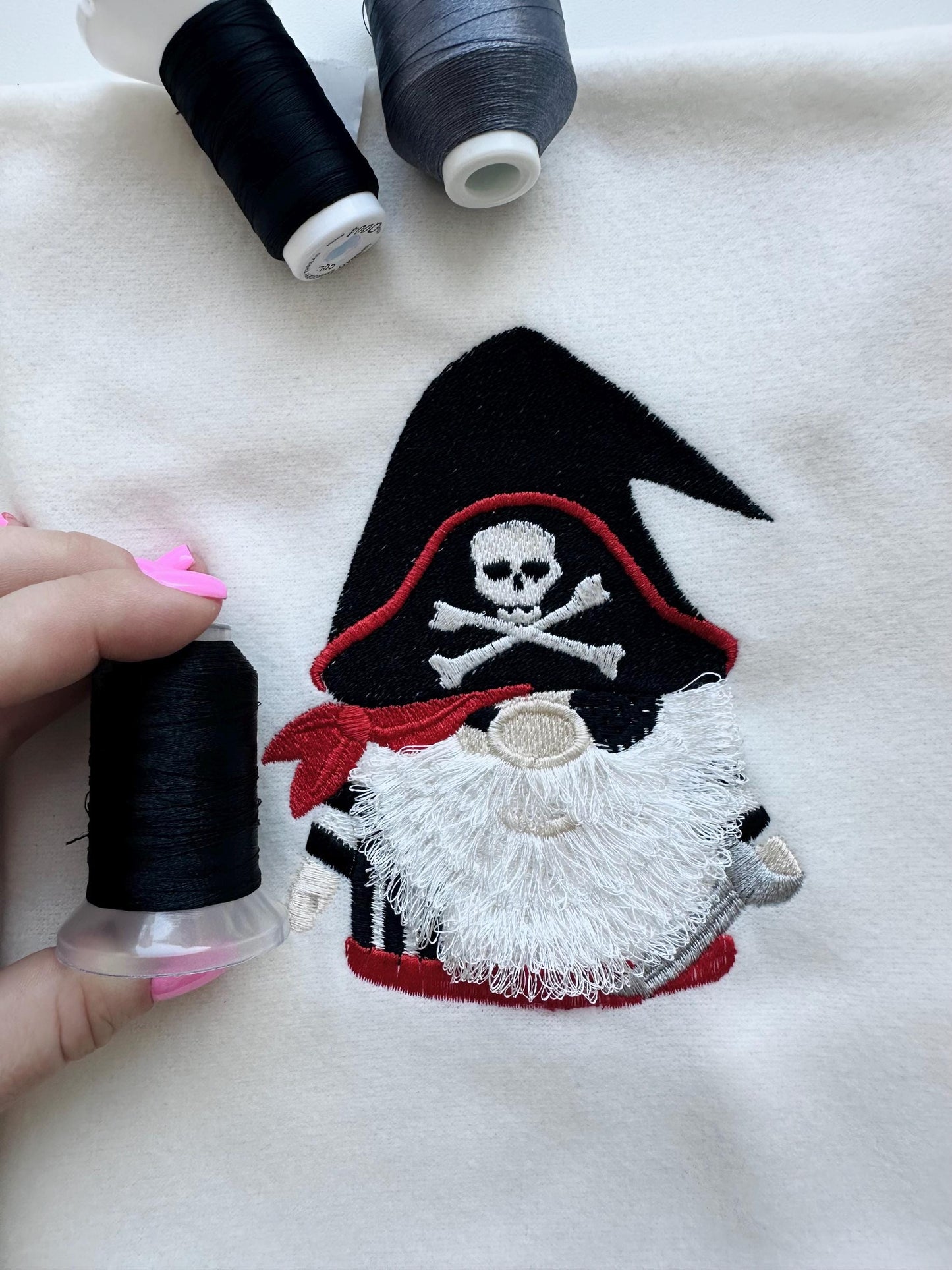 Fringed Fluffy Beard Pirate Gnome Crossed Bones Hat Machine Embroidery Designs Little Boys Baby Fur Chenille Design Sizes 4, 4.5, 5 Inches - Etsy