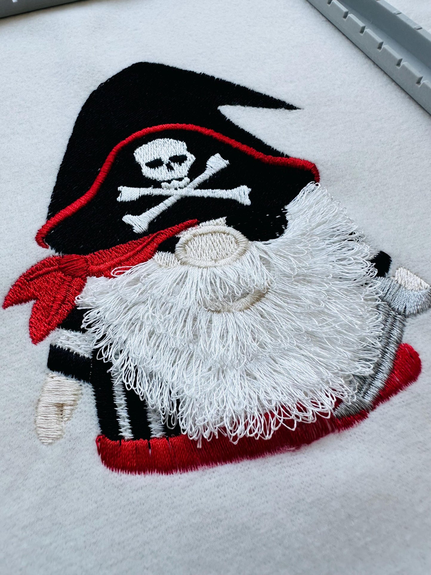 Fringed Fluffy Beard Pirate Gnome Crossed Bones Hat Machine Embroidery Designs Little Boys Baby Fur Chenille Design Sizes 4, 4.5, 5 Inches - Etsy
