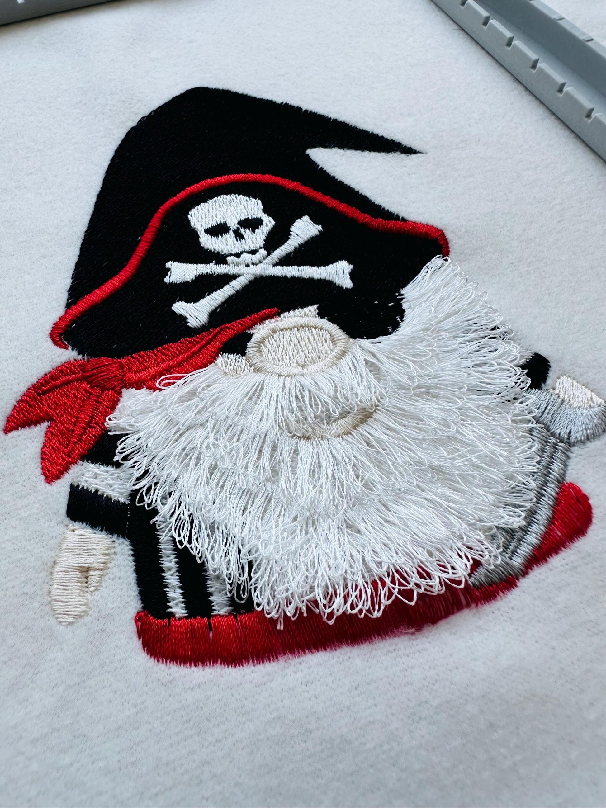 Fringed Fluffy Beard Pirate Gnome Crossed Bones Hat Machine Embroidery Designs Little Boys Baby Fur Chenille Design Sizes 4, 4.5, 5 Inches - Etsy