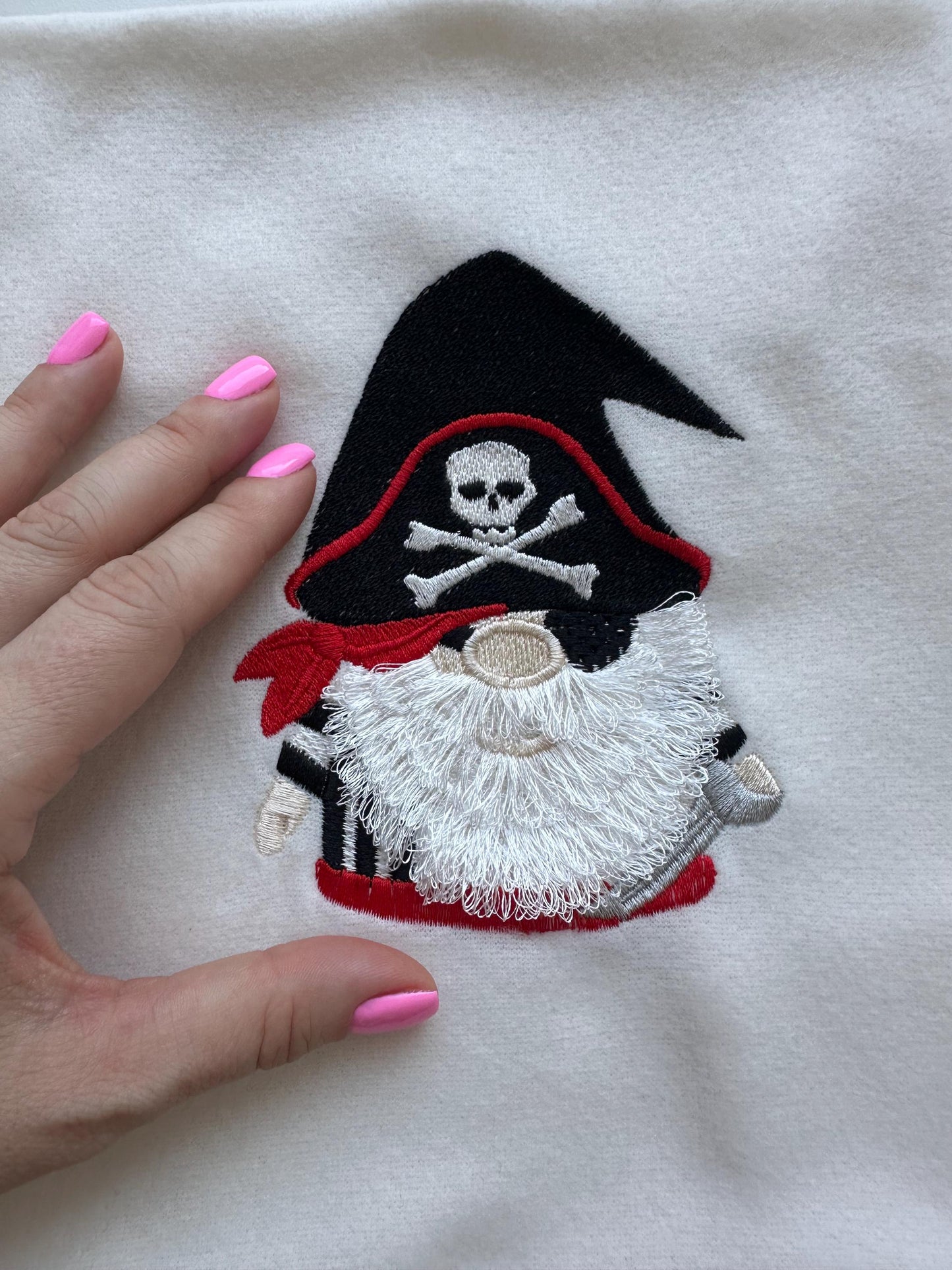 Fringed Fluffy Beard Pirate Gnome Crossed Bones Hat Machine Embroidery Designs Little Boys Baby Fur Chenille Design Sizes 4, 4.5, 5 Inches - Etsy