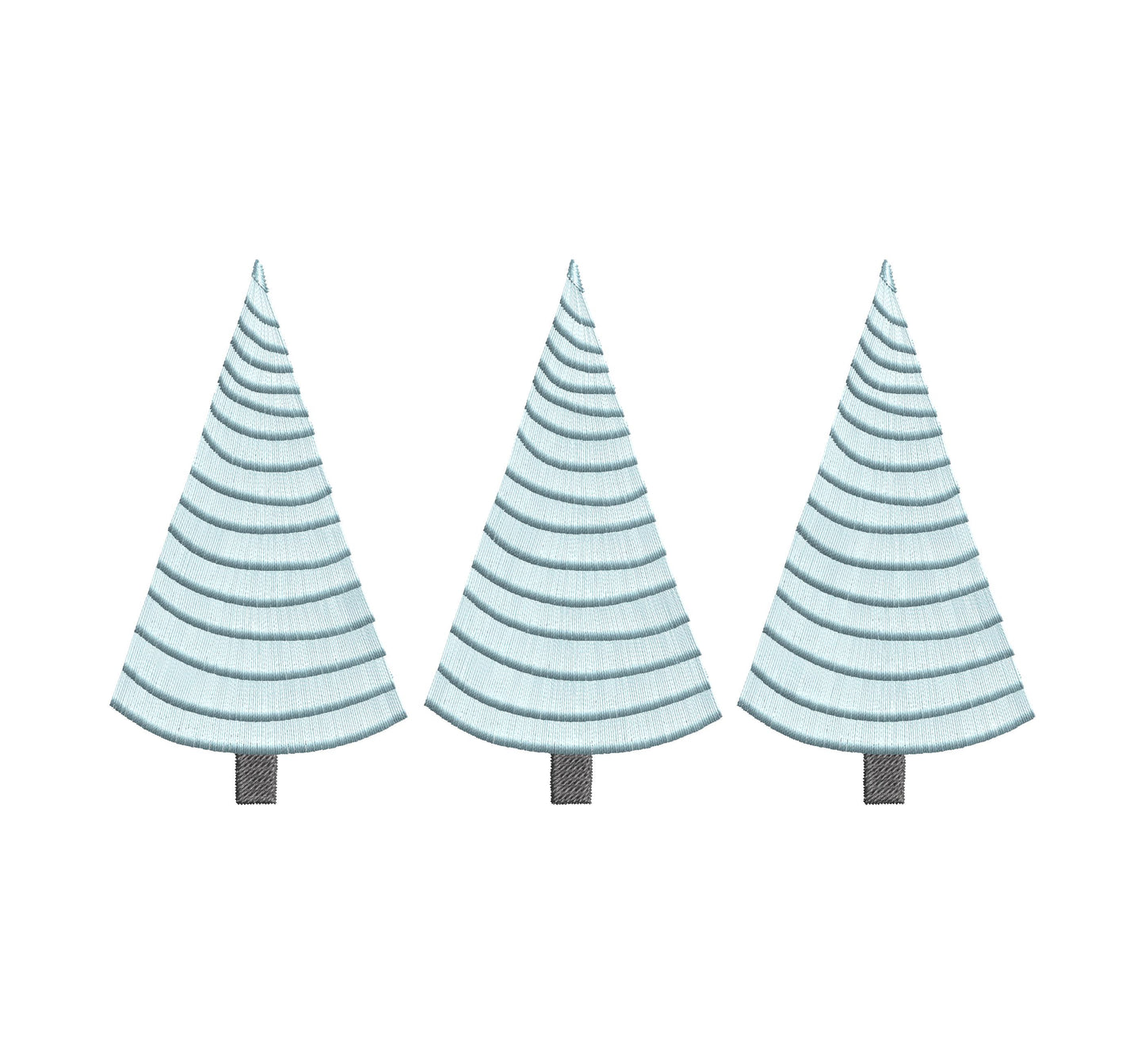 Fringed Fluffy Christmas Tree Simply Trio Three in Row Woodland Fringe Fur Chenille Pine Tree Machine Embroidery Designs Sizes 7 and 8 Inch - Etsy