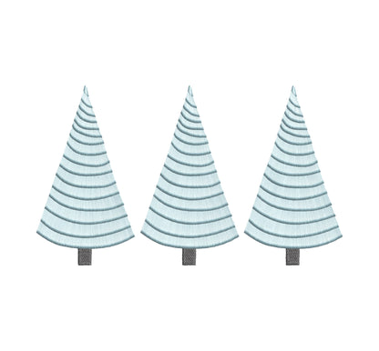 Fringed Fluffy Christmas Tree Simply Trio Three in Row Woodland Fringe Fur Chenille Pine Tree Machine Embroidery Designs Sizes 7 and 8 Inch - Etsy