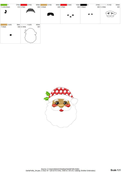 Christmas Santa feltie machine embroidery designs felt feltie simply in the hoop ITH project Christmas tree ornament stocking accent tag