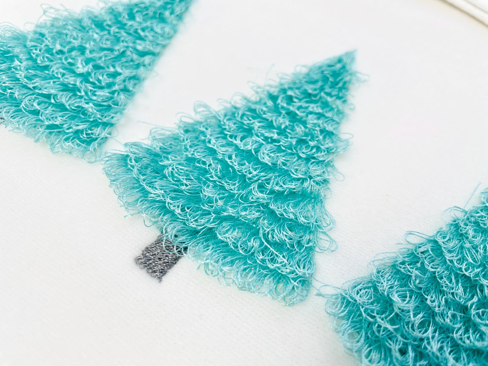 Fringed Fluffy Christmas Tree Simply Trio Three in Row Woodland Fringe Fur Chenille Pine Tree Machine Embroidery Designs Sizes 7 and 8 Inch - Etsy