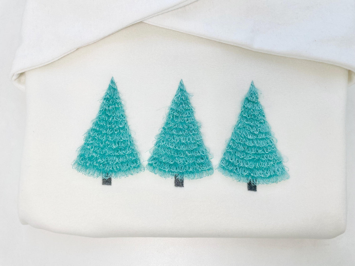 Fringed Fluffy Christmas Tree Simply Trio Three in Row Woodland Fringe Fur Chenille Pine Tree Machine Embroidery Designs Sizes 7 and 8 Inch - Etsy