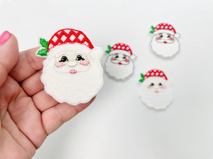 Christmas Santa feltie machine embroidery designs felt feltie simply in the hoop ITH project Christmas tree ornament stocking accent tag
