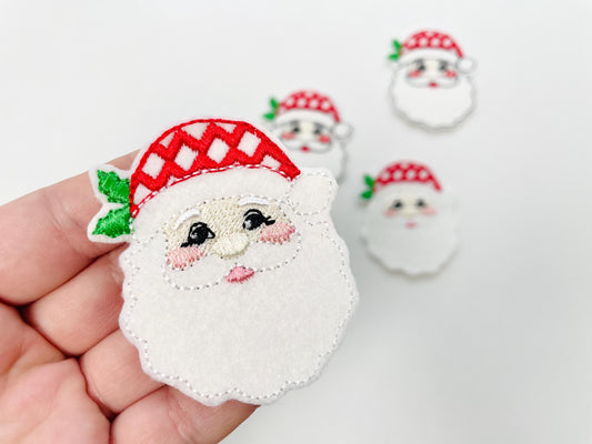 Christmas Santa feltie machine embroidery designs felt feltie simply in the hoop ITH project Christmas tree ornament stocking accent tag