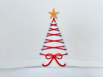 Christmas Lace split side seam cutout girly side bow machine embroidery designs kids girls t-shirt sweatshirt embroidery multiple sizes