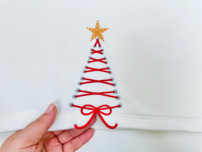 Christmas Lace split side seam cutout girly side bow machine embroidery designs kids girls t-shirt sweatshirt embroidery multiple sizes