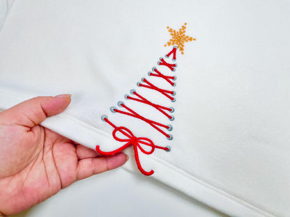 Christmas Lace split side seam cutout girly side bow machine embroidery designs kids girls t-shirt sweatshirt embroidery multiple sizes