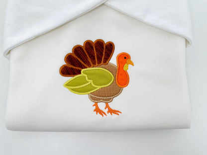 Fall Turkey Daniel Applique machine embroidery designs many sizes 4 up to 8 inch sweet home farm bird Gobble kitchen towel embroidery
