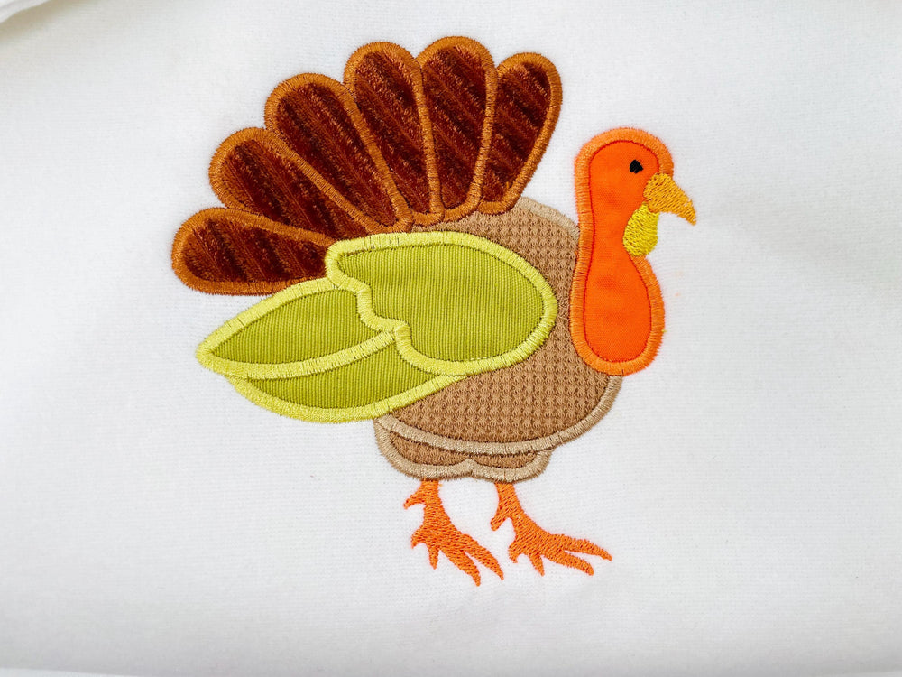Fall Turkey Daniel Applique – Embroidery Font 4" 4.5" 5" 5.5" 6" 7" | BX PES DST JEF | Artapli