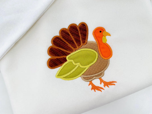 Fall Turkey Daniel Applique machine embroidery designs many sizes 4 up to 8 inch sweet home farm bird Gobble kitchen towel embroidery